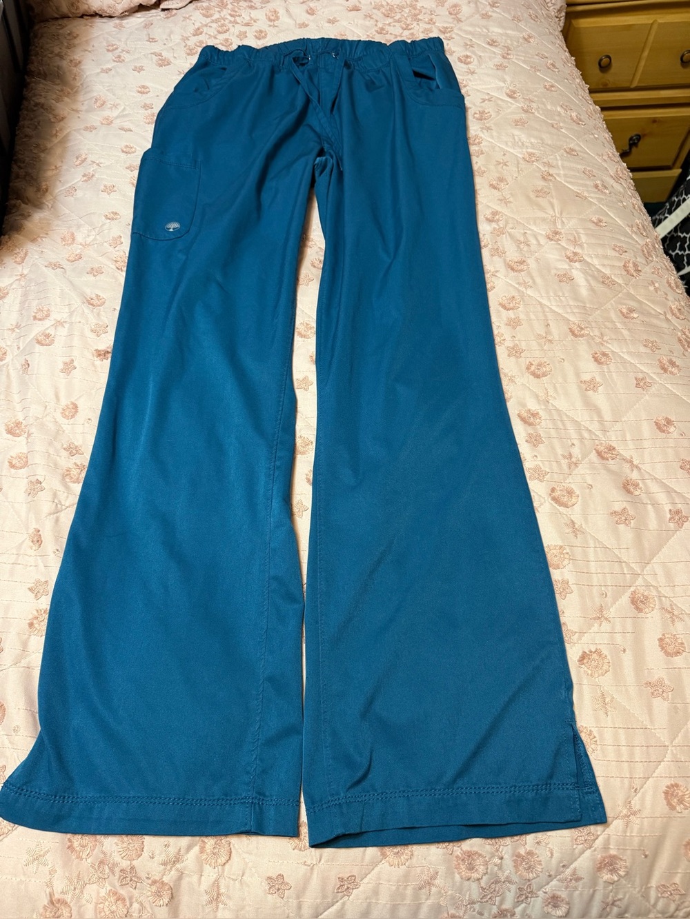 HH Works by Healing Hands Teal Cargo Scrub Pants - Large Tall L-T